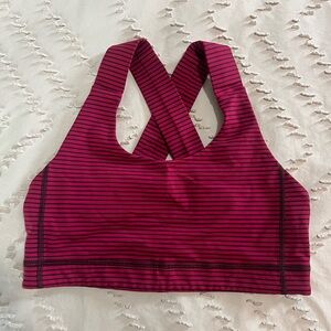 Lululemon Athletica Striped Red Sports Bra